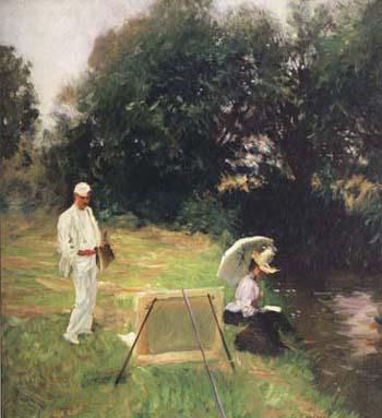 John Singer Sargent Dennis Miller Bunker Painting at Calcot (mk18) oil painting image